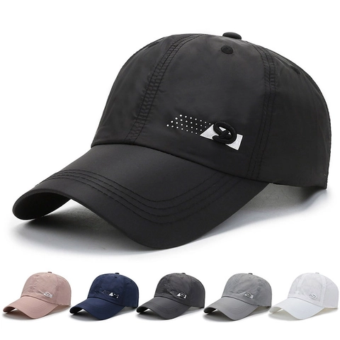 Schnelltrocknende Baseballkappe Herren Damen Atmungsaktiv Outdoor Sport Sonnenhut Verstellbar Leicht Gebogene Krempe Polyester Hut