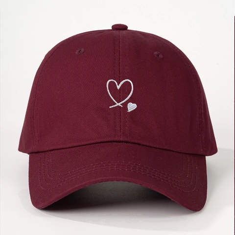 Herz Bestickte Baumwolle Baseballkappe Für Damen Herren Verstellbar Sonnenschutz Outdoor Mode Lässig Sonnenhut