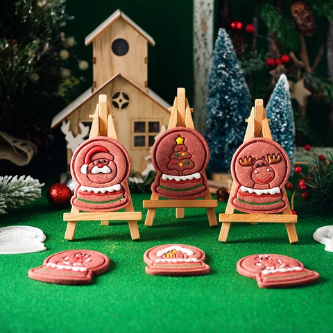 Stampo Per Biscotti Di Natale Plastica 3D Palla Di Neve Pinguino Tagliapasta Fondente Strumenti Per Pasticceria