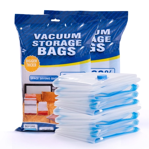 Transparent Vacuum Storage Bags Thickened Space Saver Bags Reusable Foldable Travel Clothes Quilt Organizer With Hand Pump
