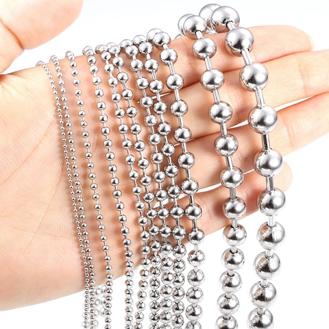Roestvrijstalen Kogelketting Vacuüm 18K Verguld Kleurvast Waterdicht DIY Sieraden Maken Ketting Armband Accessoire