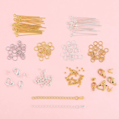 14K Gold Plated Jewelry Making Findings Lobster Clasp Extender Chain Jump Rings For DIY Handmade Bracelet Necklace