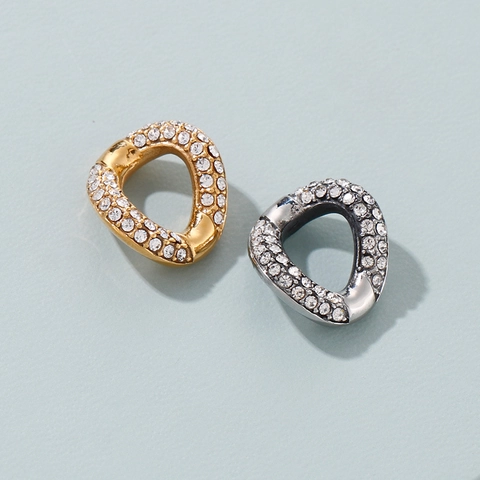 Colgante Geométrico Irregular De Acero Inoxidable Con Pavé De Diamantes De Imitación DIY Pendientes Pulsera Joyería Accesorio