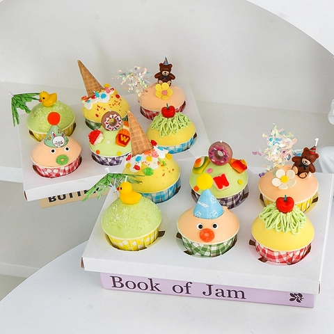 Cupcake Toppers Cake Decoration Birthday Candles Bear Palm Tree Umbrella Picks Party Dessert Table Supplies Korean Style