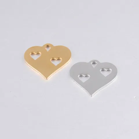 Ciondoli A Cuore Vuoti In Acciaio Inossidabile Lucidato A Specchio Cuore Per Creazione Gioielli DIY