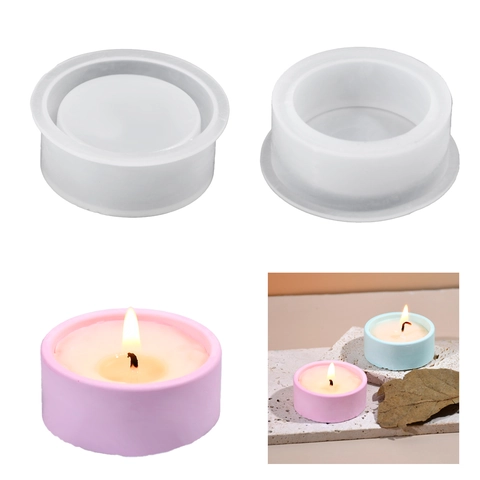 Cylindrical Candlestick Silicone Mold DIY Resin Plaster Cement Candle Holder Handmade Craft Tool