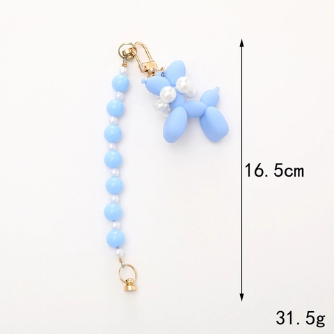 Acrylic Cartoon Bear Balloon Dog Phone Chain Charm Artificial Pearl Bead Bag Pendant Keychain For Women Daily Accessory