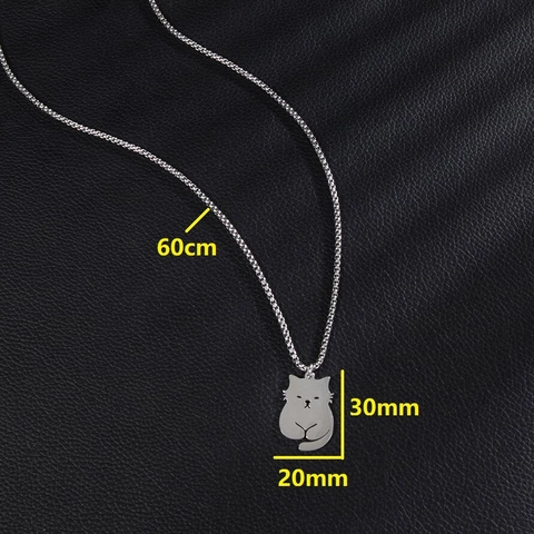 Süße Katze Anhänger Halskette Edelstahl Minimalistische Tier Silhouette Schlüsselbein Kette Schmuck Für Damen