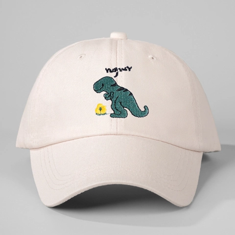 Cappello Da Baseball Dinosauro Ricamo Fiore Tela Di Cotone Regolabile Visiera Curva Cappello Sole