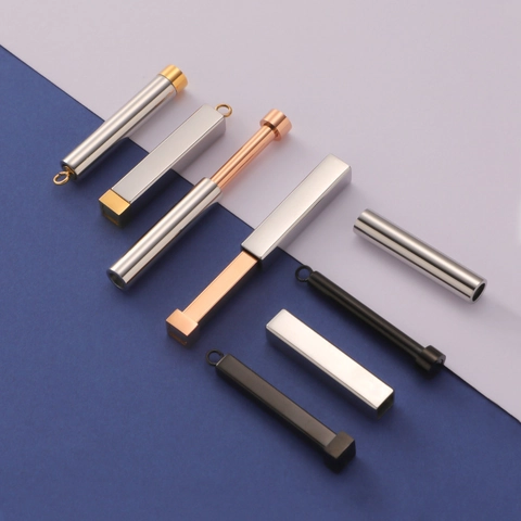 304 Stainless Steel Telescopic Matryoshka Pendant Mirror Polished Cylindrical Rectangular DIY Jewelry Making Memorial