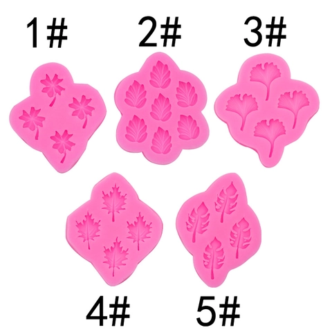 Leaf Silicone Molds Ginkgo Maple Monstera Clover Shapes Fondant Chocolate Candy Cake Decorating DIY Craft Tools Flexible