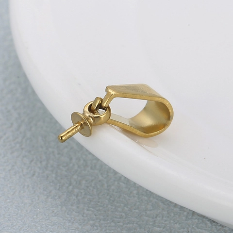 Conector De Cierre De Colgante De Acero Inoxidable Chapado En Oro De 18K Para Fabricación De Joyas DIY Collar