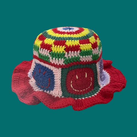 Chapeau de Seau au Crochet Fait à la Main Rétro Japonais pour Femme Automne Hiver Bonnet en Tricot à Fleurs Évidées