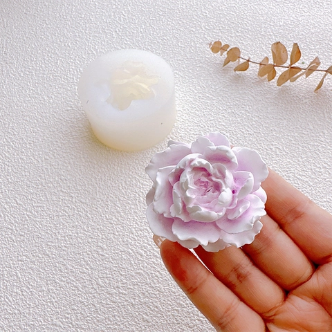 Molde De Silicona Flor De Jazmín Vela Artesanal Aromaterapia Yeso Fondant Mousse Pastel Herramienta Hornear Floral Redondo