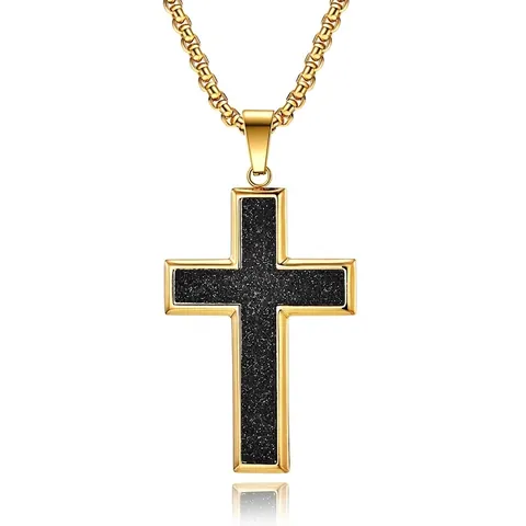 Collar Colgante De Cruz Acero Inoxidable Retro Religioso Esmerilado Pulido Joyería Para Hombres Niños