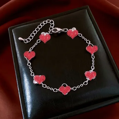 Bracciale Con Ciondolo A Cuore Rame Zircone Vintage Gioielli Di Moda Lusso Per Donna Catena Regolabile