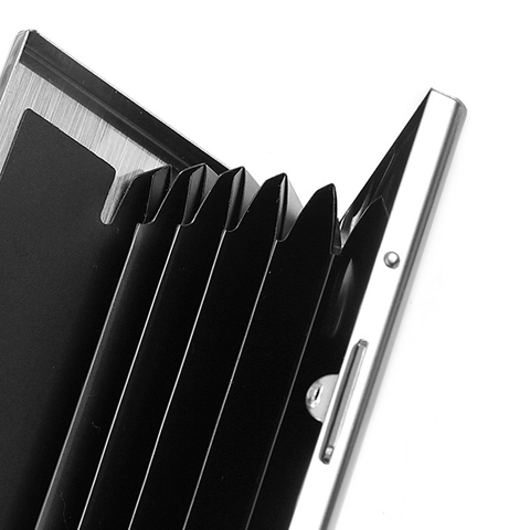 High Grade Stainless Steel RFID Blocking Card Holder Mini Metal Brushed Slim Wallet For Men Women Business Credit Card Case