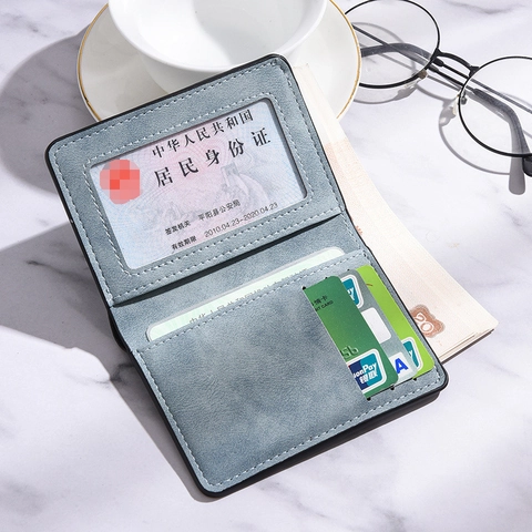 Ultra-Thin Mini Small Wallet Men'S Short Student Men'S Card Holder Driver'S License Wallet Young Men'S Vertical Wallet Soft