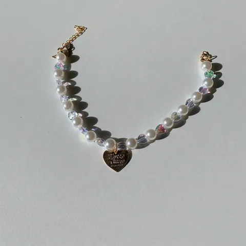 Pet Necklace Collar Imitation Artificial Pearl Iridescent Beads Adjustable Heart Star Pendant For Cats Small Dogs Sweet Accessories