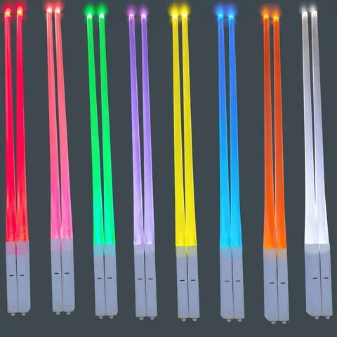 Led Glow Chopsticks Light Up Food Grade Plastic Reusable Party Concert Event Novelty Fun Tableware For Kids Adults