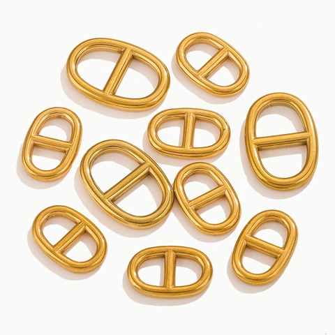 Roestvrijstalen Ovalen Gesp Ankerketting Ontwerp DIY Sieraden Maken Accessoire Connector Gepolijst Decoratief