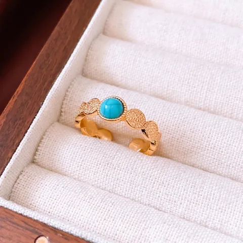 Vintage Tiger Eye Stone Adjustable Ring 18K Gold Plated Copper Retro Oval Open Finger Ring Jewelry For Women
