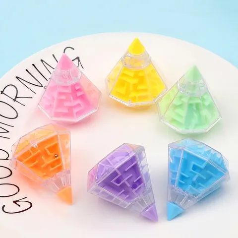 3D Labyrinth Puzzle Spielzeug Diamant Pyramide Form Kunststoff Balance Ball Spiel Pädagogische Intelligenz Für Kinder Erwachsene
