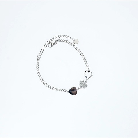 Pulsera Minimalista de Acero Inoxidable con Dije de Corazón para Mujer Cadena Ajustable con Strass Joyería de Moda Regalo