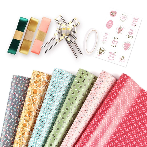 Vintage Floral Art Paper Gift Wrapping Paper For DIY Crafts Book Covers Floral Geometric Pattern Fresh Forest Style