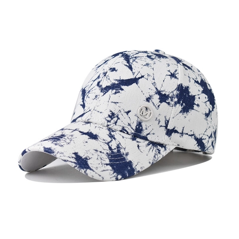 Berretto da Baseball in Cotone Tie Dye Vintage per Uomo Donna Lavato Distressed Graffiti Cappello da Sole Con Logo M in Metallo Streetwear