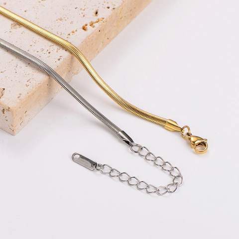 Pulsera De Cadena De Serpiente Minimalista Acero Inoxidable Joyería Geométrica Mujeres Hombres