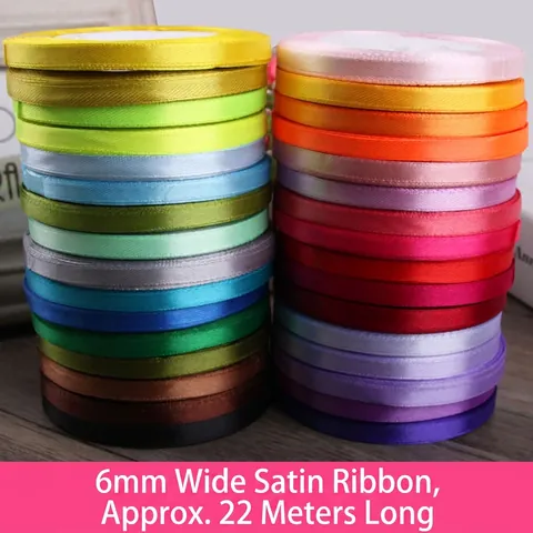 Satin Ribbon Satiny Polyester Fabric Tape For Gift Wrapping DIY Crafts Wedding Party Decoration Hair Accessories