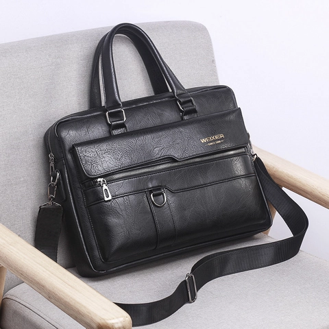 Ventiquattrore Professionale Da Uomo In Pelle PU Borsa Per Laptop Retrò Impermeabile Grande Capacità Per Ufficio