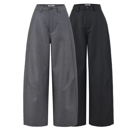Pantalones De Mujer De Talle Alto Y Pierna Ancha De Poliéster Tejido Ajuste Holgado Negocios Casual Estilo Elegante