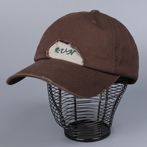 Cappello Da Baseball In Cotone Distressed Vintage Ricamo Lettere Cappello Sole Regolabile Streetwear Unisex