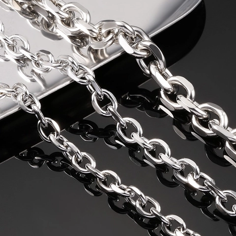 Stainless Steel DIY Jewelry Chain Gold Plated Oval Faceted Cuban Link For Necklace Bracelet Making