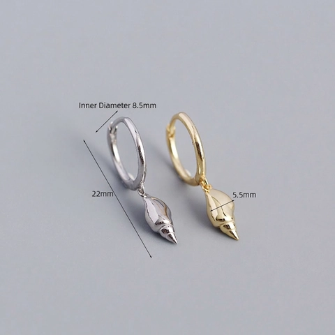 Orecchini A Cerchio Con Conchiglia In Argento Sterling 925 Placcato Oro Gioielli Minimalisti Per Donne