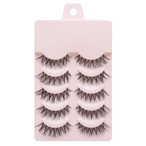 False Eyelashes Natural Thick Long Curly Cross Pattern Synthetic Fiber Eye Makeup Beauty Handmade Style Accessories