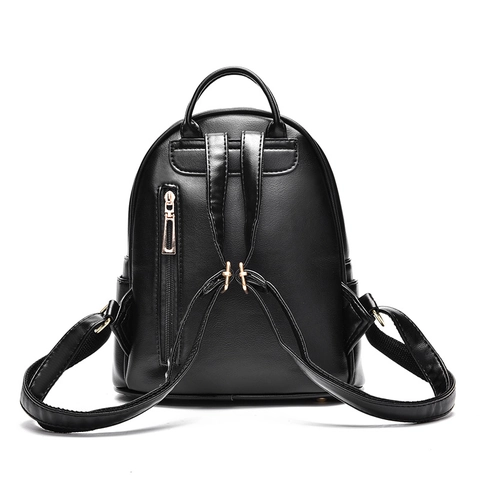 Women Cute Mini Backpack PU Leather Sequin Rhinestone Cat Ear Design Fashion Travel Daypack For Teen Girls