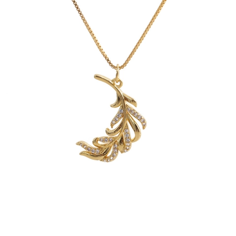 Zirconia Copper Necklace Octopus Leaf Feather Star Flower Pendant Elegant Women Jewelry