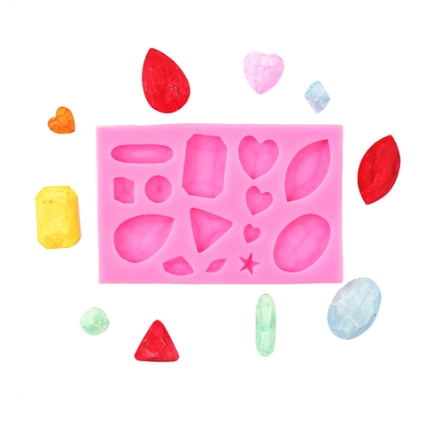 Silicone Gemstone Fondant Cake Mold Diamond Jewelry Shape Chocolate Resin Clay Crafting Mold For DIY Baking Decorating