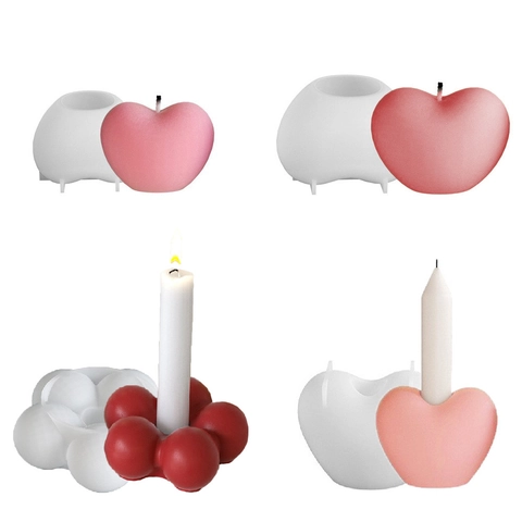 3D Heart And Cloud Silicone Mold For DIY Handmade Candle Candle Holder Gypsum Ornament Resin Casting Home Decor