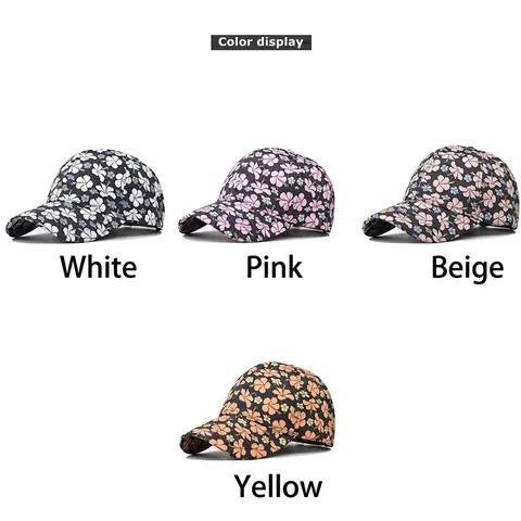 Gorra De Béisbol De Algodón Con Estampado Floral De Hibisco Protección Solar Ajustable Sombrero De Verano Tropical