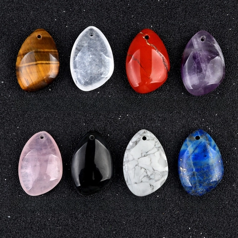 Natürliche Amethyst Rosenquarz Edelstein Tropfen Anhänger Polierte Unregelmäßige Wassertropfen Charms Für DIY Halsketten Schmuckherstellung