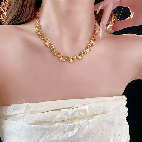 Schmetterling Gliederkette Aus Titanstahl Eleganter Minimalistischer Schmuck Für Damen Verstellbare Verlängerungskette Luxusdesign