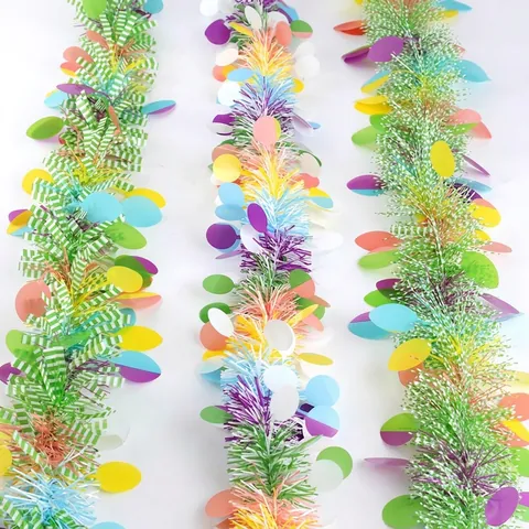 Ghirlanda Di Pasqua In Festone Con Forme Di Coniglio E Uovo Decorazione Festiva In Plastica Colorata Per Feste E Casa