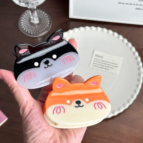 Pinces À Cheveux En Acétate De Chien Corgi Dessin Animé Mignon Pour Femmes Filles Accessoires De Coiffage