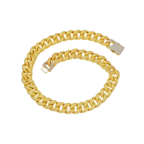 Cuban Link Ketting Armband Legering Rijnsteen Iced Out Hip Hop Punk Stijl Sieraden Voor Mannen