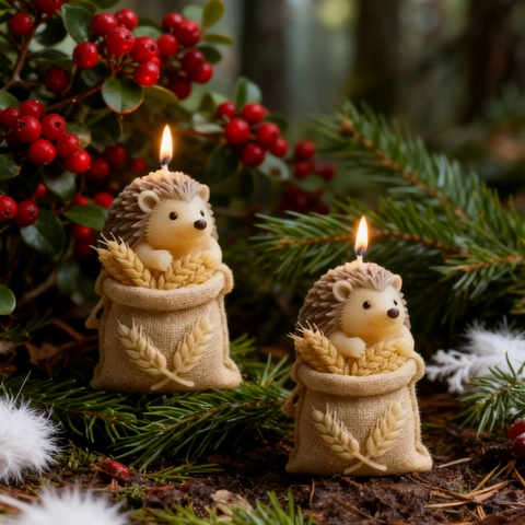 Igel Im Jutesack Silikonform DIY Kerze Seife Herstellung Weizen Design Handgefertigt Ornament Weihnachtsdeko