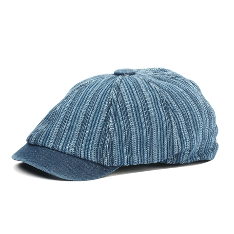 Berretto Newsboy Vintage Cotone Righe Stile Britannico Coppia Retro Piatto Per Uomini Donne Casual